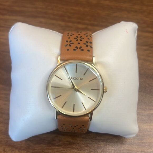 Arizona Clothing Company Everyday Watch with Laser Cut Floral Design Band - Picture 1 of 3